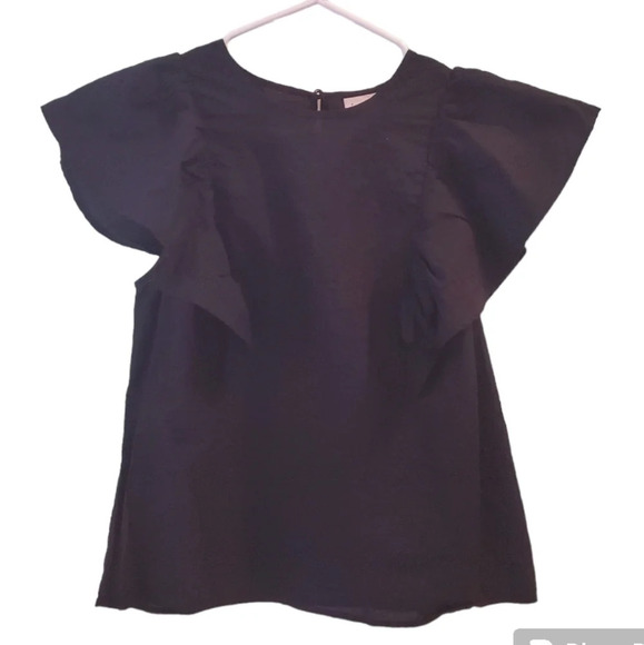 NWT A New Day Flutter Sleeve Black Blouse S - Picture 2 of 5